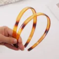 Korean style amber hair hoop with tiny rhinestones and teeth anti-slip headband for women daily use - 16cm Glossy Coffee White Rhinestone Headband K695-L005/57