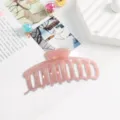 Pink translucent hair claw clip stylish iridescent plastic hairpin for daily hair styling elegant - 11cm Electroplated Pink Hair Claw