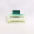 Green gradient rectangular hair claw clip, stylish green and cream shark clip for women. - 8.6cm / Grey Gradient