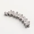 Grey frosted floral banana hair clip, minimalist vertical hair claw for women ponytail styling. - Light Gray