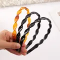 Korean style rhinestone twisted headband face washing anti-slip hair hoop retro elegant accessory - 16cm Glossy Black Headband with Rhinestones K1508-L005/57
