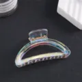 Transparent iridescent hair claw clip, holographic acrylic hair accessory for women styling. - 9cm Electroplated Transparent Hair Claw