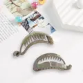 Iridescent plastic banana hair clip stylish claw clip for women charming hair accessories. - 7.7cm Electroplated Gray Hair Claw