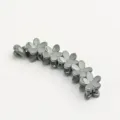 Grey floral hair banana clip, elegant vertical hair claw for women daily hair styling. - Green