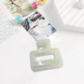 Transparent pearlescent hair claw clip in light green, stylish plastic hair accessory. - 5cm Electroplated White Hair Claw