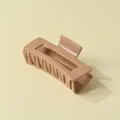 Matte nude rectangle hair claw clip, minimalist large non-slip hair catch for thick hair. - 10.5cm Size / Khaki