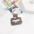 Iridescent plastic hair claw clip, holographic rectangular hair accessory for daily styling. - 5cm Electroplated Gray Hair Claw