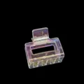 Iridescent transparent plastic hair claw clip, stylish holographic hair accessory for women. - 5cm Electroplated Transparent Hair Claw