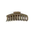 Khaki soft hair claw clip for women, durable anti-slip matte large hair catcher accessory. - 11cm Size / Coffee