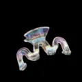 Transparent iridescent wave hair claw clip, stylish glossy plastic hair accessory for women. - 8.7cm Electroplated Transparent Hair Claw