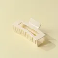 Cream rectangular soft hair claw clip, anti-collision drop-resistant durable hair accessory. - 10.5cm Size / White