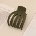 Minimalist matte dark green plastic hair claw clip, elegant styling for daily thick hair. - 8.2cm / Green