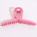 Pink plastic hair claw clip with unique loop design, stylish Korean fashion hair accessory for thick hair. - 13cm / Pink