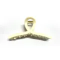 Cream white soft hair claw clip, durable anti-collision hairpin for daily hairstyles. - 13cm / White