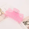 Pink Frosted Plastic Hair Claw Clip Large Matte Hair Catch Clip for Women Daily Styling - 11.5cm / Pink