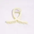 Minimalist cross-shaped plastic hair claw clip, chic off-white variant for daily wear. - 8cm / White