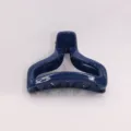 Dark blue minimalist hair claw clip, glossy plastic geometric shark clip for thick hair styling. - 6.8cm / Blue