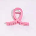 Stylish pink ribbon hair claw clip, minimalist plastic hair accessory for daily elegant wear. - 8cm / Pink