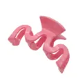 Pink plastic wavy hair claw clip, stylish Korean minimalist hair accessory for daily wear. - 8.7cm / Pink