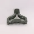 Detailed close-up of the grey plastic hair claw clip, featuring a sleek glossy finish. - 6.8cm / Green
