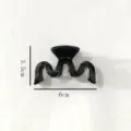 Minimalist black hair claw clip for women, geometric wave design, 6cm size, daily hair styling. - Glossy Black Hair Claw (Z1546) / 6cm / Black