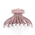 Pink plastic hair claw clip for women, stylish ponytail holder and elegant daily hair accessory. - 9cm / 9cm Glossy Pink Hair Claw