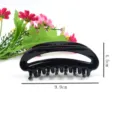 Detailed close-up view of a glossy black hair claw clip with dimension measurements shown. - Glossy Black Hair Claw (Z972)