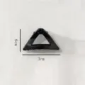 Black triangle hair claw clip, compact size 6x3cm, perfect for styling bangs and updos. - Glossy Black Hair Claw (Z1563)