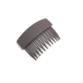 Detailed close up of the dark grey plastic hair insert comb, showing neat teeth and matte texture. - 6.8cm Matte Brown Comb C57-M Brown 03