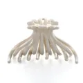 Minimalist off-white plastic hair claw clip, elegant daily styling accessory for women and girls. - 7.7cm Glossy Off-White Hair Claw