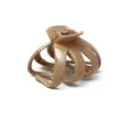 Large plastic hair claw clip in beige, stylish octopus design with strong spring for styling. - Brown