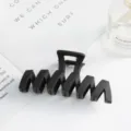 Matte black geometric hair claw clip, stylish Korean style large shark clip for thick hair. - 11.5cm Matte Black Hair Claw Clip