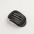 Black matte oval hair claw clip for women, stylish minimalist plastic hair accessory styling tool. - Matte Black