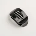 Black oval hair claw clip minimalist glossy plastic hair accessory for daily styling - Glossy Black