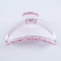 Transparent pink hair claw clip, minimalist crescent hair accessory for daily use. - Transparent Pink