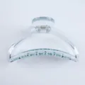Transparent half-moon hair claw clip, clear plastic styling accessory for women daily wear. - Transparent Light Blue