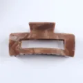 Korean fashion square resin hair claw clip retro brown hair accessory for women daily styling - Brown