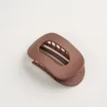 Matte brown oval hair claw clip, stylish minimalist hair accessory for women daily styling. - Matte Dark Brown