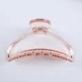 Transparent pink hair claw clip for women, elegant resin arch hair catcher for daily styling. - Transparent Orange