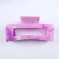 Purple marble pattern hair claw clip, Korean style square large hair accessory for daily use. - Purple