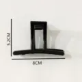 Black geometric hair claw clip for women, stylish rectangular design, size 8x5.2cm. - Glossy Hair Claw(Z1993)