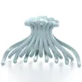 Large plastic hair claw clip featuring unique curved multi-prong design for daily hair styling. - Glossy Hair Claw(Z1826-L蓝07) / 11cm / Light Blue