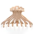 Large plastic hair claw clip in beige, glossy finish hair accessory for women and daily styling - Yellow