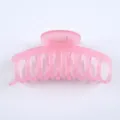 Pink matte hair claw clip minimalist transparent shark clip daily hair styling accessory - Frosted Jelly Pink