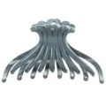 Large gray plastic hair claw clip with multi-prong design for stylish everyday updos. - Dark Green