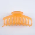 Orange frosted hair claw clip, minimalist translucent acrylic shark clip for styling. - Frosted Jelly Orange