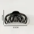 Black hair claw clip, geometric shark clip for women, stylish hair accessories, 8.5cm size. - Glossy Hair Claw(Z1975)