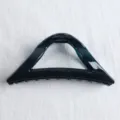 Minimalist dark blue triangular hair claw clip, stylish geometric hair accessory for women. - Dark Green