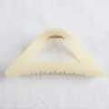 Minimalist triangle hair claw clip, beige aesthetic hair accessory for daily half up hairstyles. - White