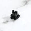 Cute mini black plastic flower hair claw clip for daily bangs and lovely hair styling. - Hair Claw (Z1835)